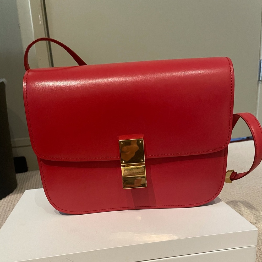 Celine medium box bag in coral